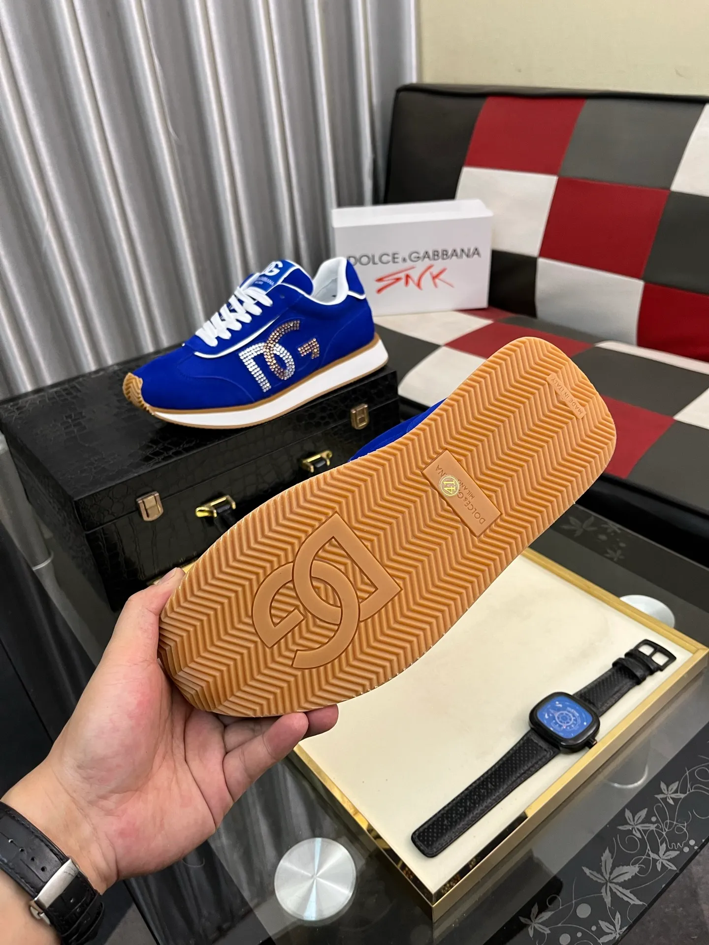 Men's Men's Shoes💰458⌚️⌚️Dolce&Gabbana••DG✔️High-end men's sports•casual shoes. Original goods from top counters. Original imported cowhide, multi-material splicing design ➕Imported cowhide lining, cowhide feet ➕Original TPR elastic outsole.  Size: 36-46